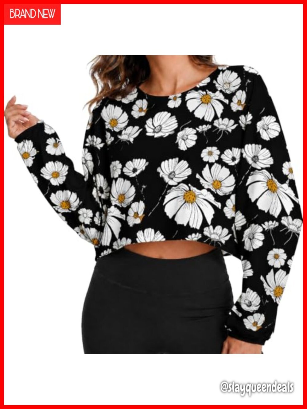 Lightweight Viscose Cropped Sweatshirt Batwing Crewneck Pullover